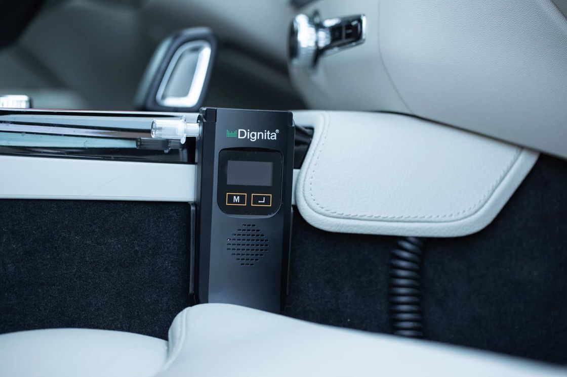 Dignita interlock handset beside the driver's seat