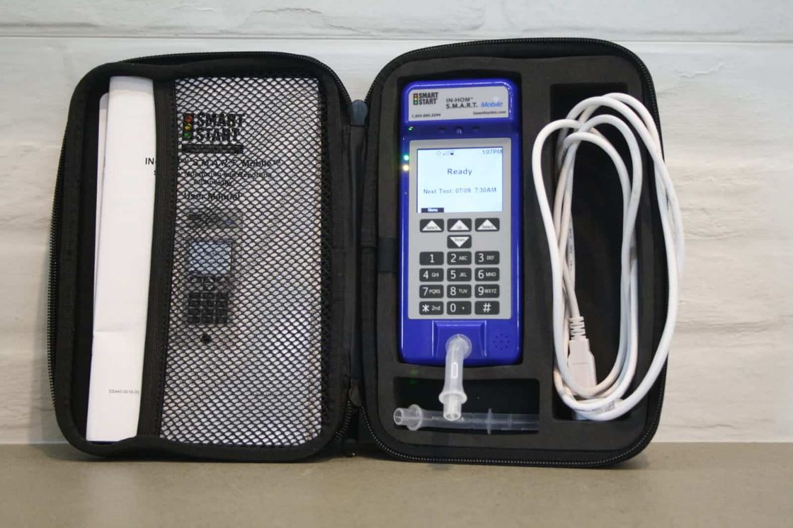 Smart Mobile device in its open carry case